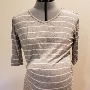 Gray stripe Loveappella maternity tee